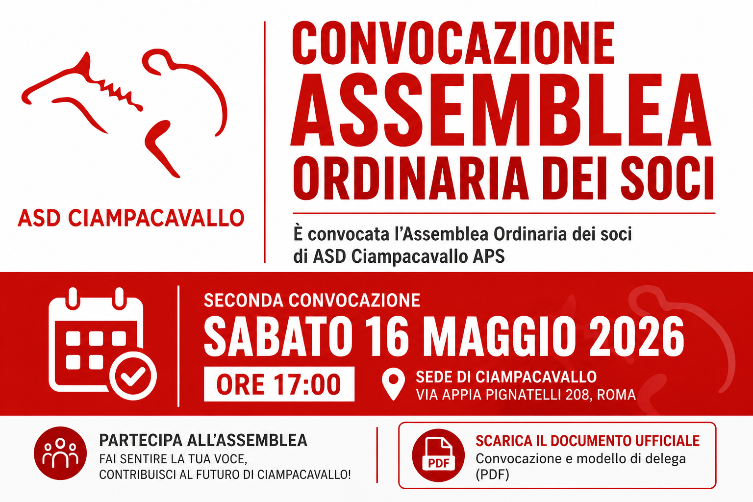 Convocazione Assemblea Ordinaria dei Soci 2026